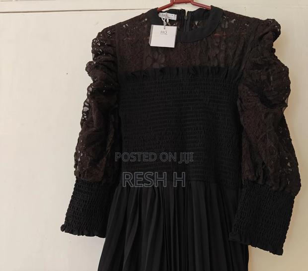 Black Elegant Gown, Long Dress With Lace Design - thumbnail 3