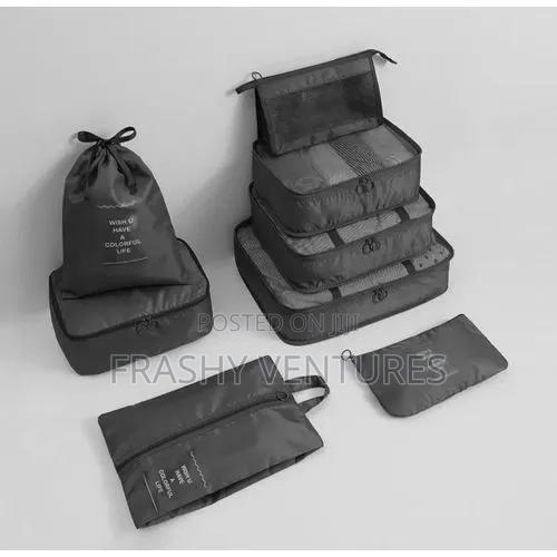 8pcs Black Luggage Storage Organizer