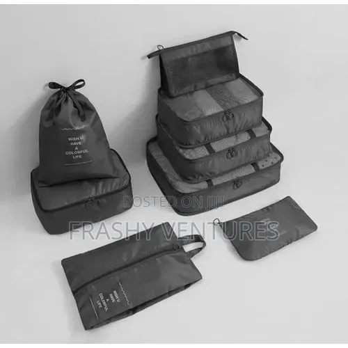 8pcs Black Luggage Storage Organizer