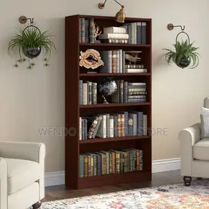 Office Bookshelf : Pemberly Row 5-Shelf Bookcase-Brown