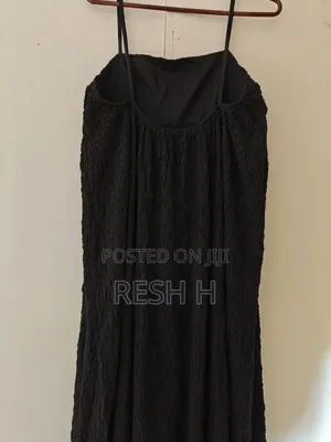 Mango Black Textured Long Dress, Gown - Clearance Sale