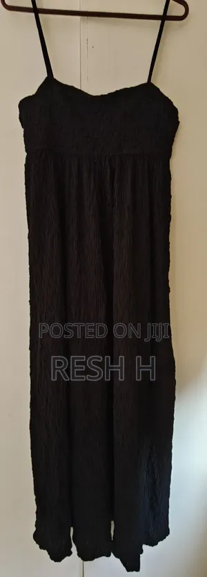 Mango Black Textured Long Dress, Gown - Clearance Sale