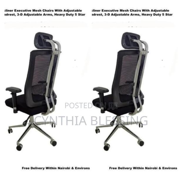 Recliner Executive Mesh Chair With Adjustable Head Rest - thumbnail 2