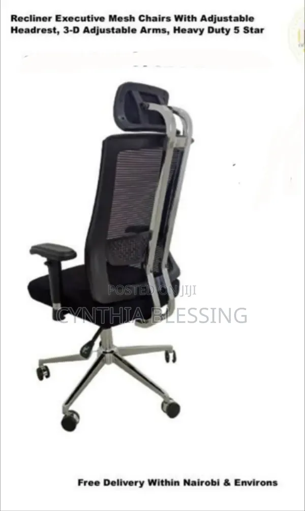 Recliner Executive Mesh Chair With Adjustable Head Rest