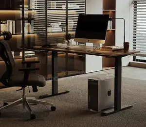 Office Desk : 1.4M Modern Black Electric Standing Desk