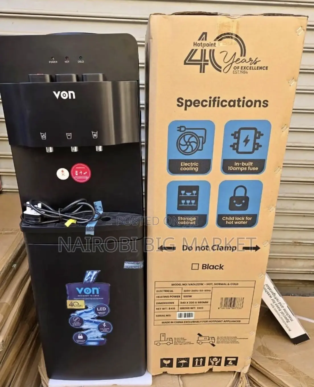Von Hot Normal and Cold 3 Taps Dispenser