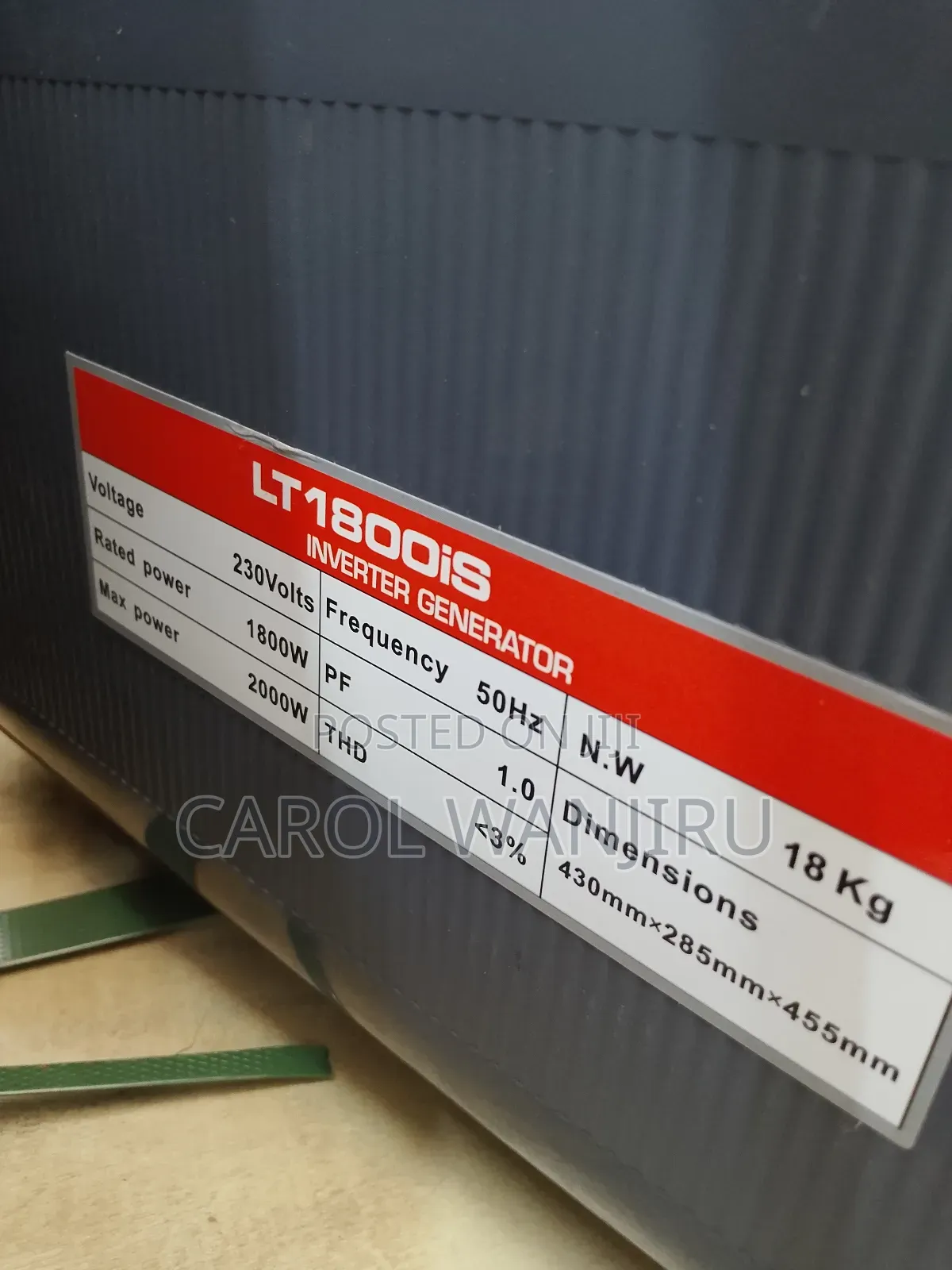 Premier 1.8Kw Inverter Generator/LY1800iS Premier Inverter Generator
