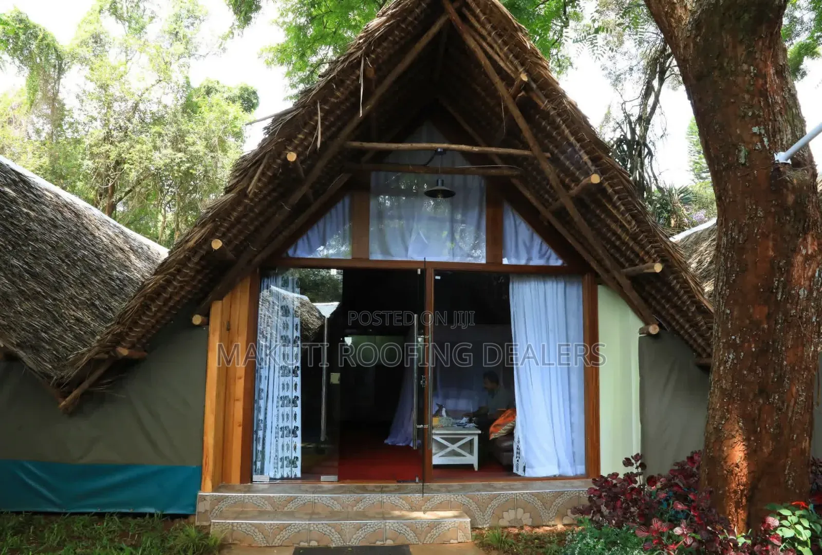 Makuti Roofing on Top of Tents