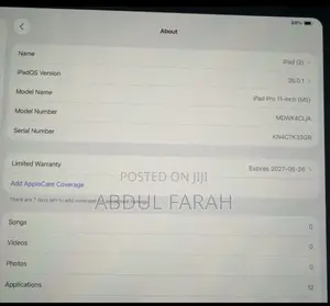 New Apple iPad Pro 256 GB Gray