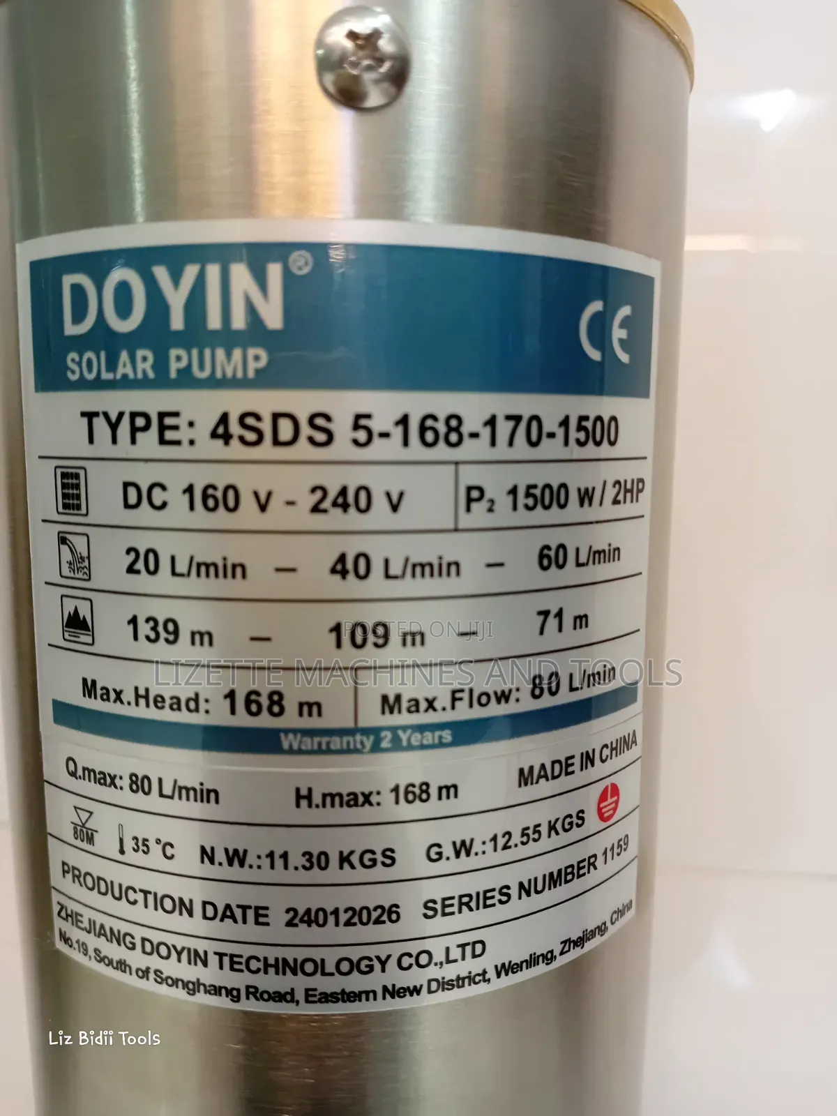Doyin 2hp Solar Submersible Pump 168m Head