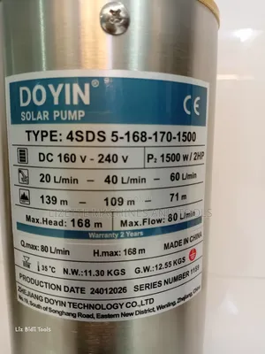 Doyin 2hp Solar Submersible Pump 168m Head