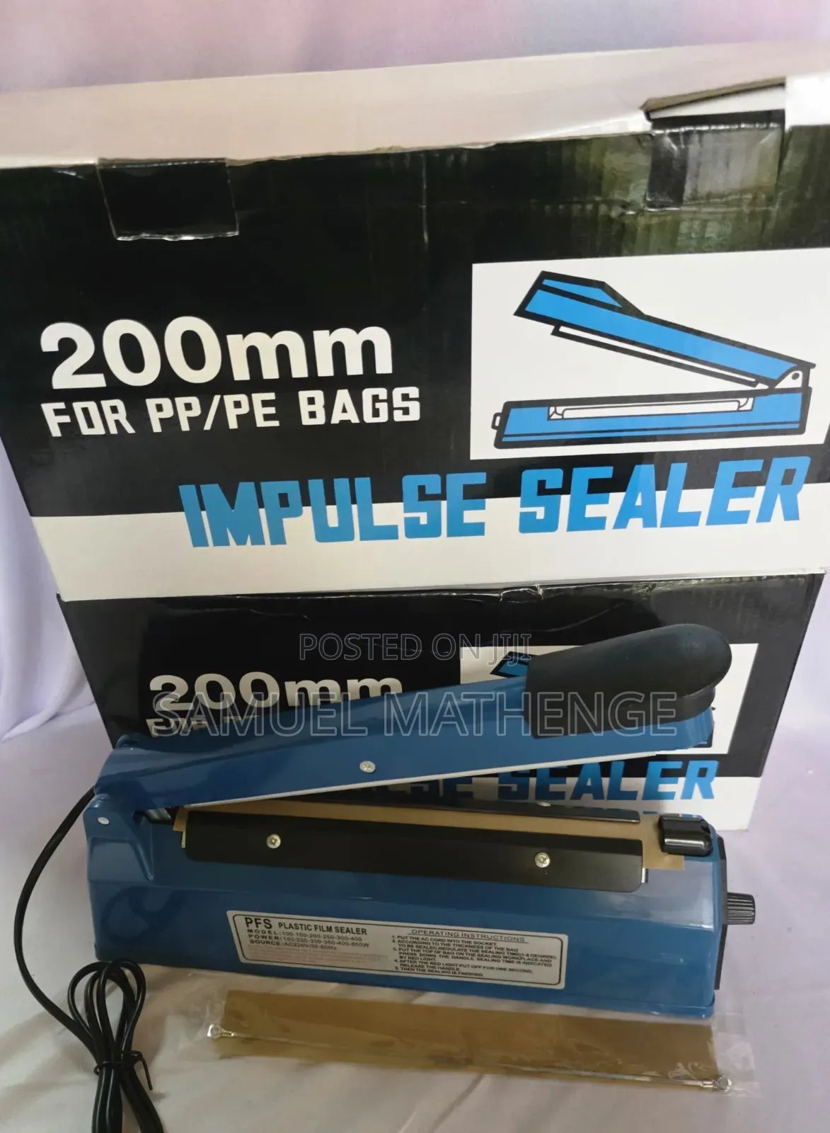 Portable 8-Inch Plastic Bag Impulse Sealer 200mm Heat Sealing Machine