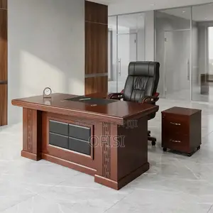 Office Desk; 1.6m L-Shaped Desk With Side Cabinet