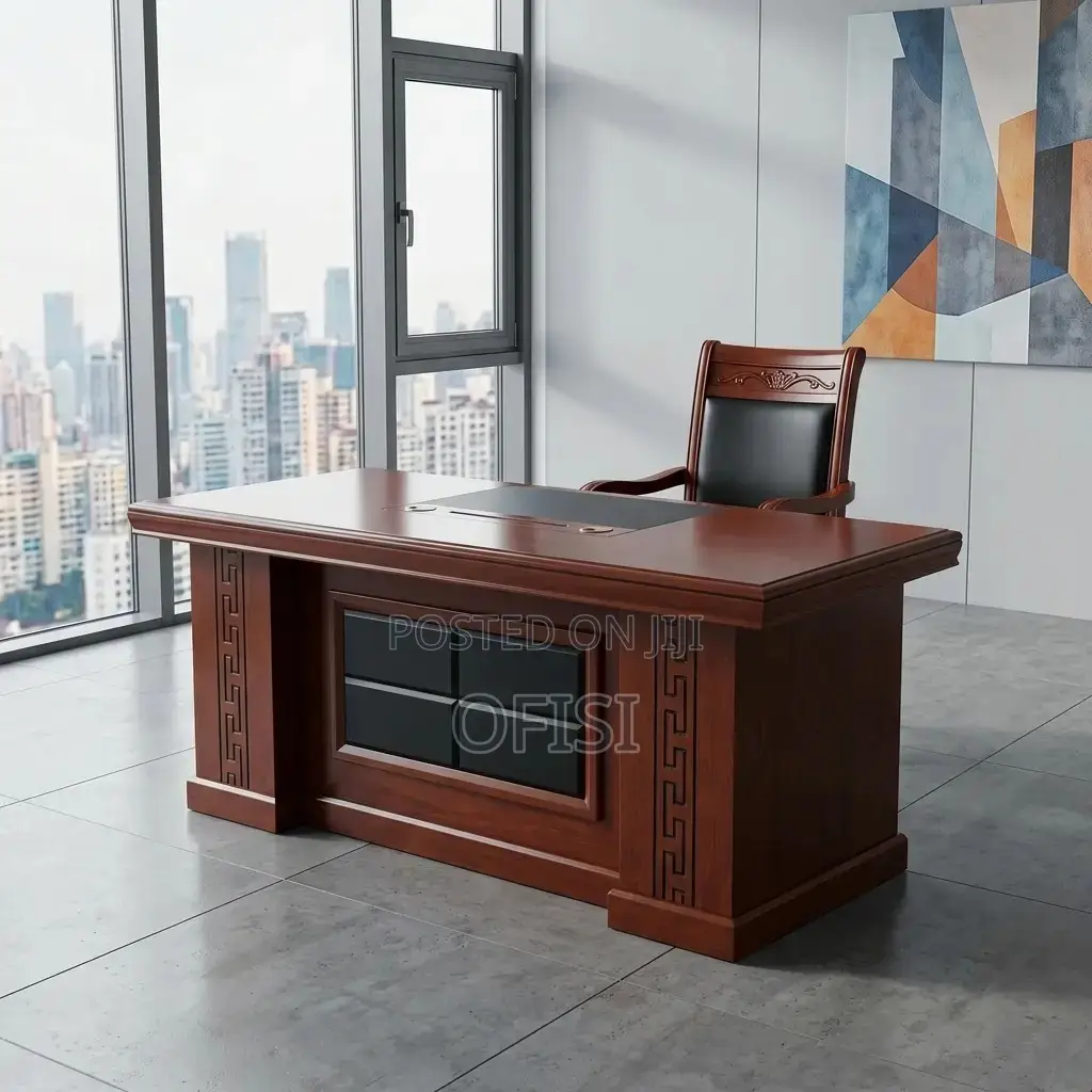 Office Desk; 1.6m L-Shaped Desk With Side Cabinet