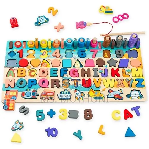 8-in-1 Montessori Wooden Puzzle Board