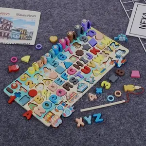 8-in-1 Montessori Wooden Puzzle Board