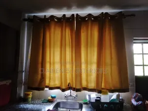 Maroon and Yellow Plain Window Curtains With Eyelates