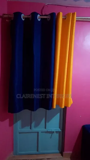 Maroon, Blue and Yellow, Premium Quality, Long Lasting Window Curtains