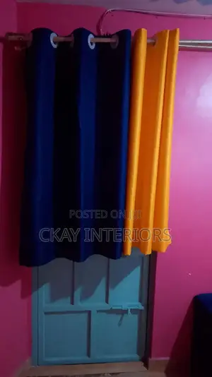 Maroon, Blue and Yellow, Premium Quality, Long Lasting Window Curtains