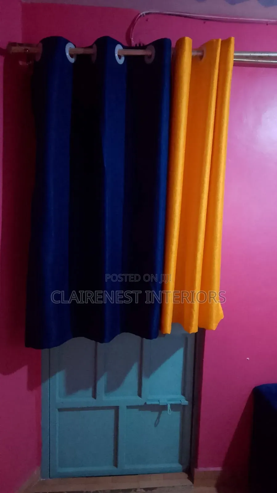 Maroon, Blue and Yellow, Premium Quality, Long Lasting Window Curtains