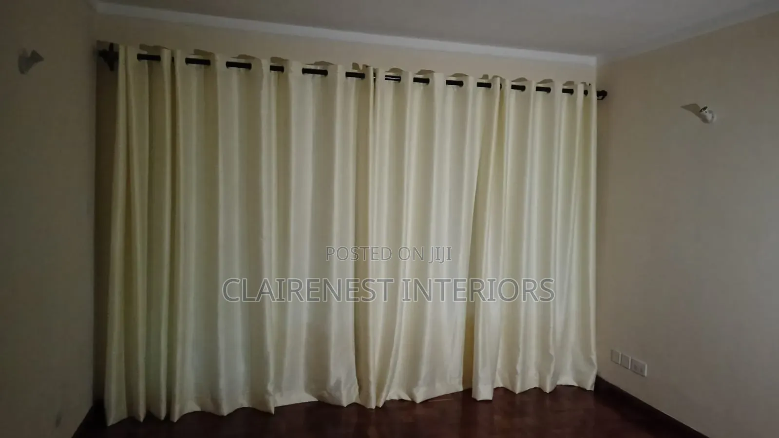 Cream and Pink Eyelates Perfect Blend of Beauty Window Curtains