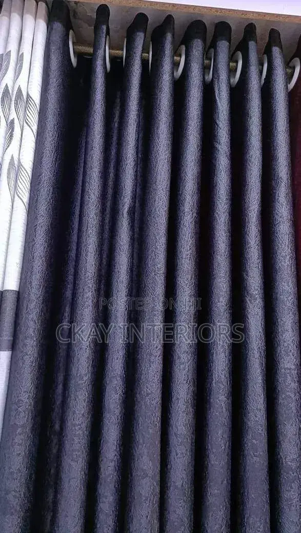 Black and Red Soft Plain Eyelates Window Curtains