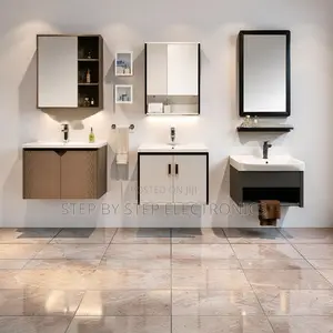Elegant Wall Mounted Bathroom Vanity Cabinet With Mirror Organizer