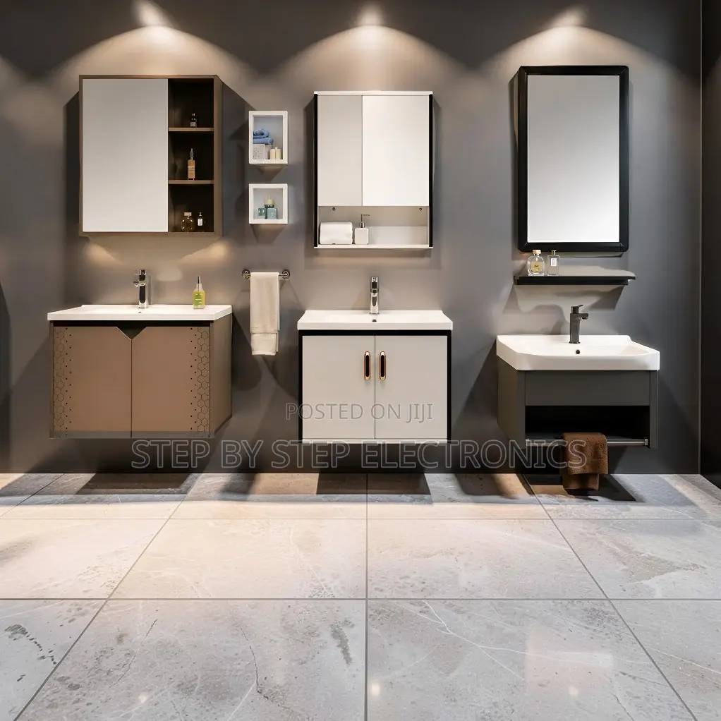 Elegant Wall Mounted Bathroom Vanity Cabinet With Mirror Organizer
