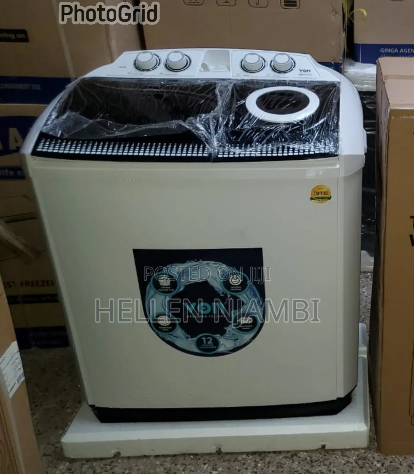 Von 11kgs Twin Tub Washing Machine -White