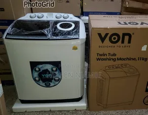 Von 11kgs Twin Tub Washing Machine -White