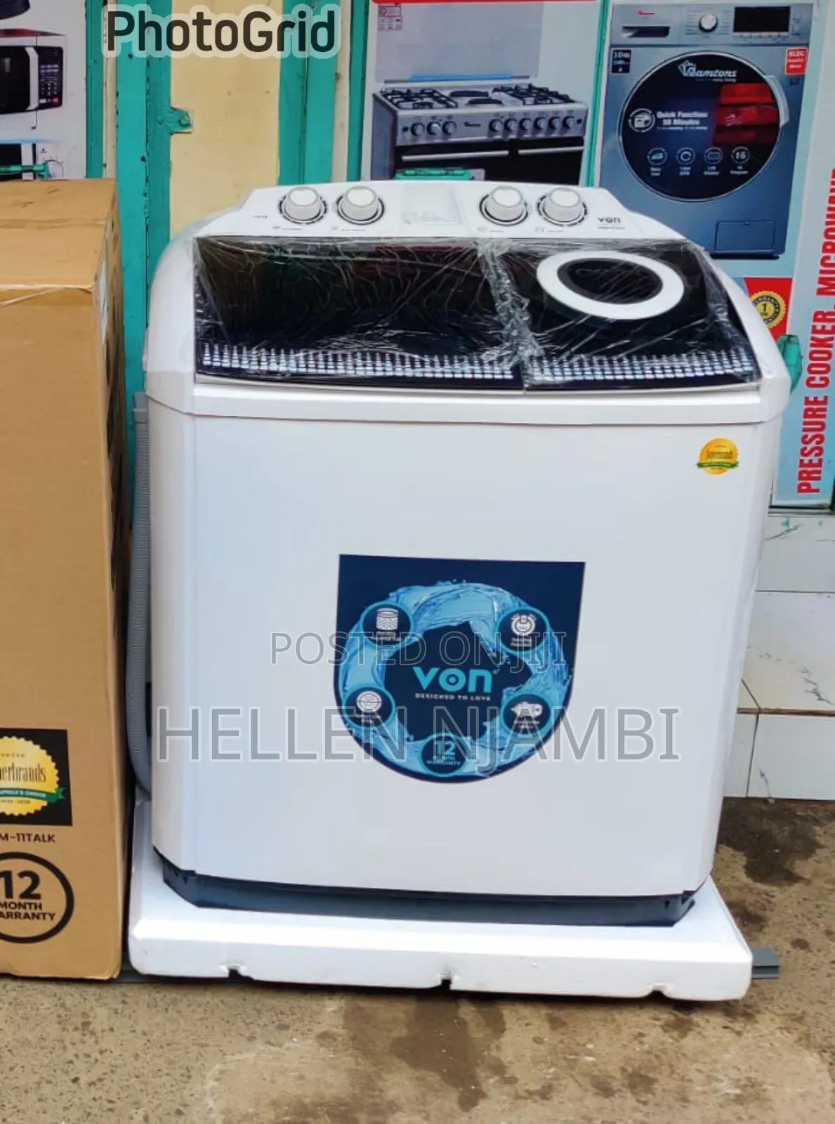 Von 11Kg Top Load Washing Machine, Twin Tub