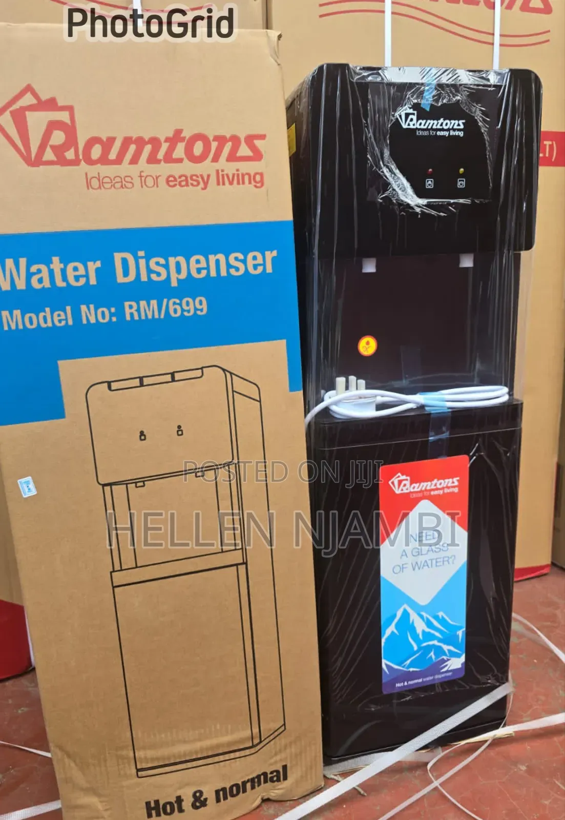 Black Ramtons Hot and Normal Standing Water Dispenser