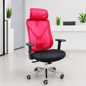Premium Ergonomic High-Back Mesh Office Chair – Red