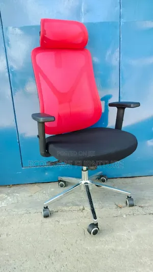 Premium Ergonomic High-Back Mesh Office Chair – Red