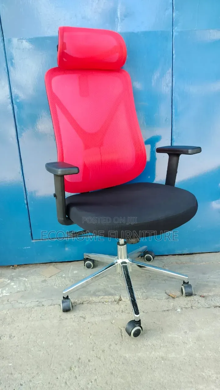 Premium Ergonomic High-Back Mesh Office Chair – Red