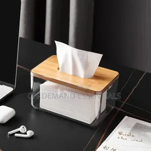 Nordic Minimalist Tissue Box /Serviette Holder With Bamboo Lid