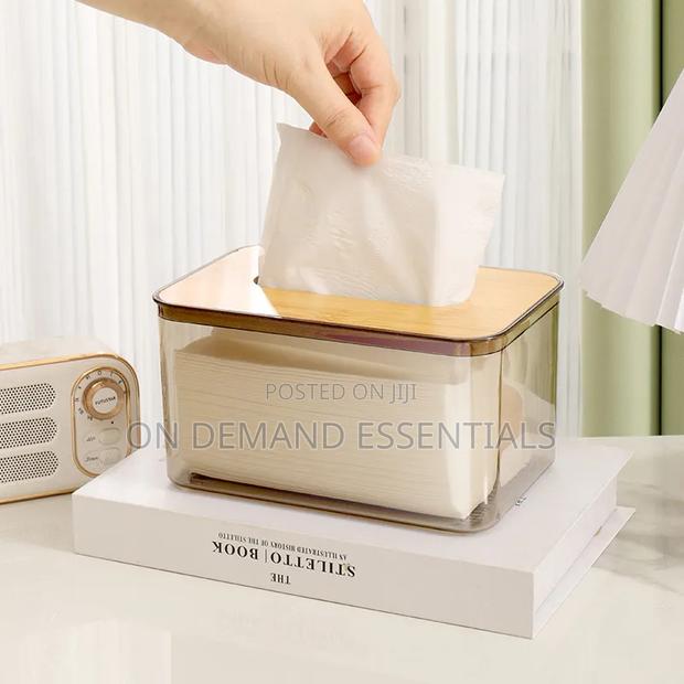 Nordic Minimalist Tissue Box /Serviette Holder With Bamboo Lid - thumbnail 2