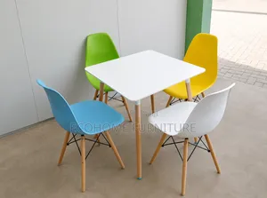 Modern 4-Seater Dining Table Set | Eames Dining Chairs| Kitchen Café