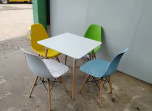 Modern 4-Seater Dining Table Set | Eames Dining Chairs| Kitchen Café