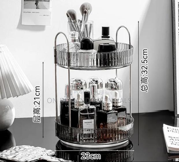 360 Degree 2 Tier Rotating Multifunctional Makeup Organizer