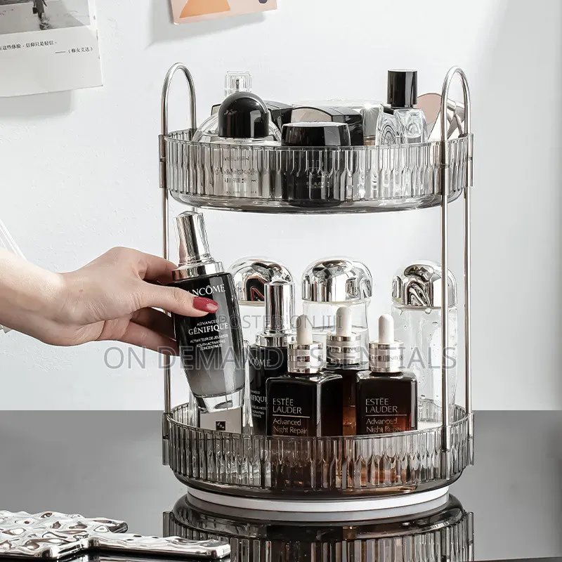 360 Degree 2 Tier Rotating Multifunctional Makeup Organizer