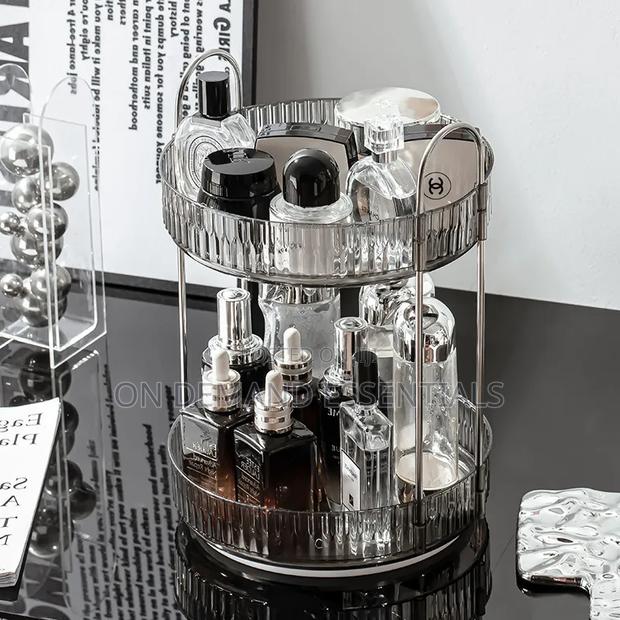 360 Degree 2 Tier Rotating Multifunctional Makeup Organizer - thumbnail 4