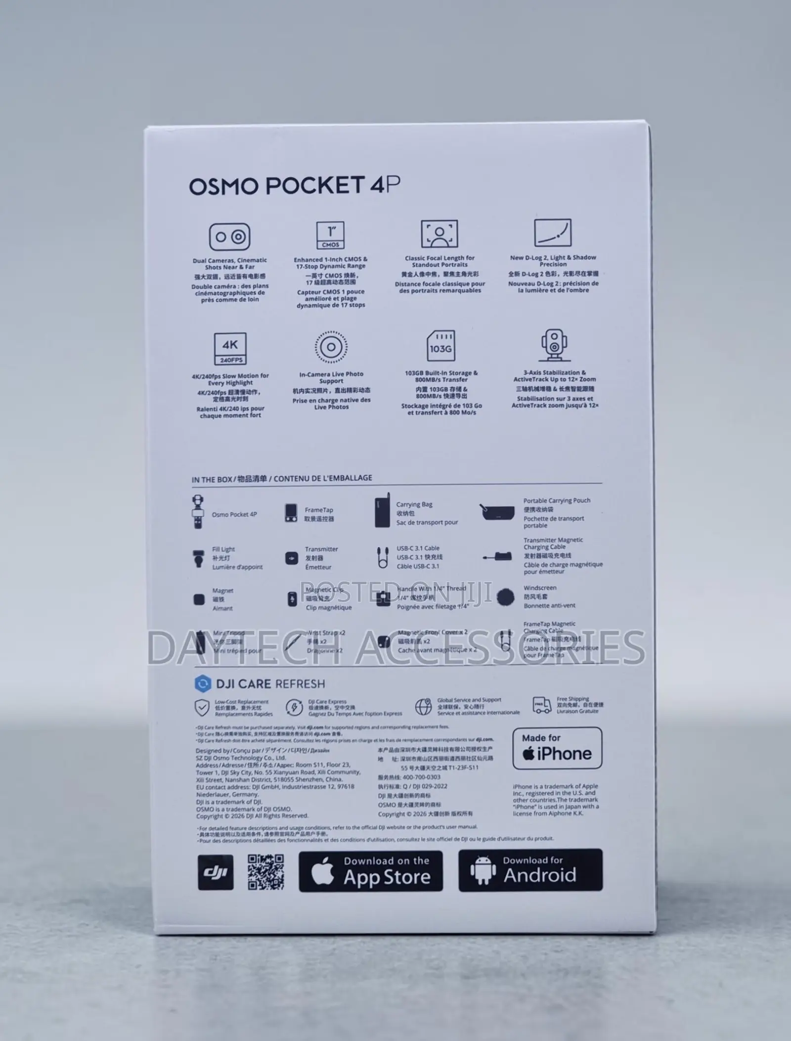 DJI Osmo Pocket 4P Vlog Combo Handheld 3-Axis Gimbal Camera.