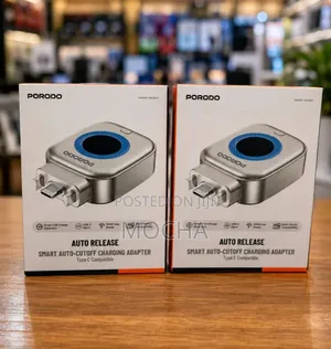 Porodo Auto Release Smart Auto-Cutoff Charging Adapter