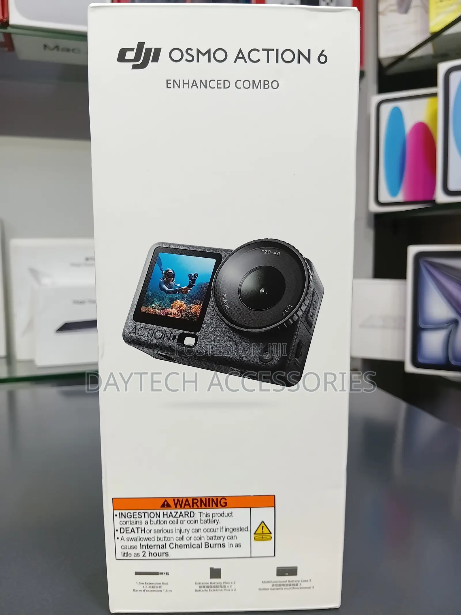 DJI Osmo Action 6 Enhanced Combo Camera in Black.