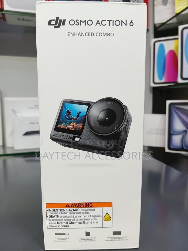 DJI Osmo Action 6 Enhanced Combo Camera in Black.