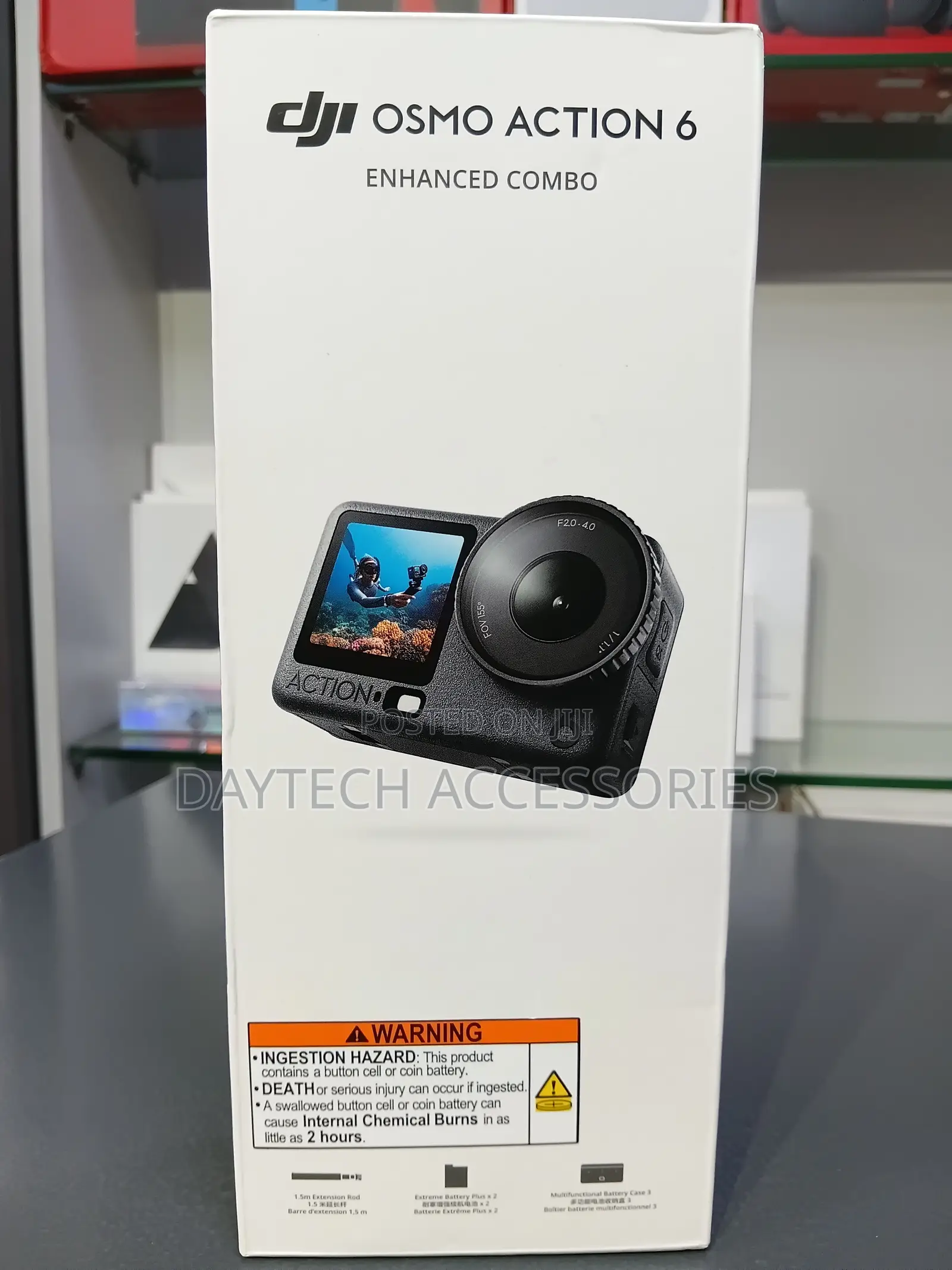 DJI Osmo Action 6 Enhanced Combo Camera in Black.