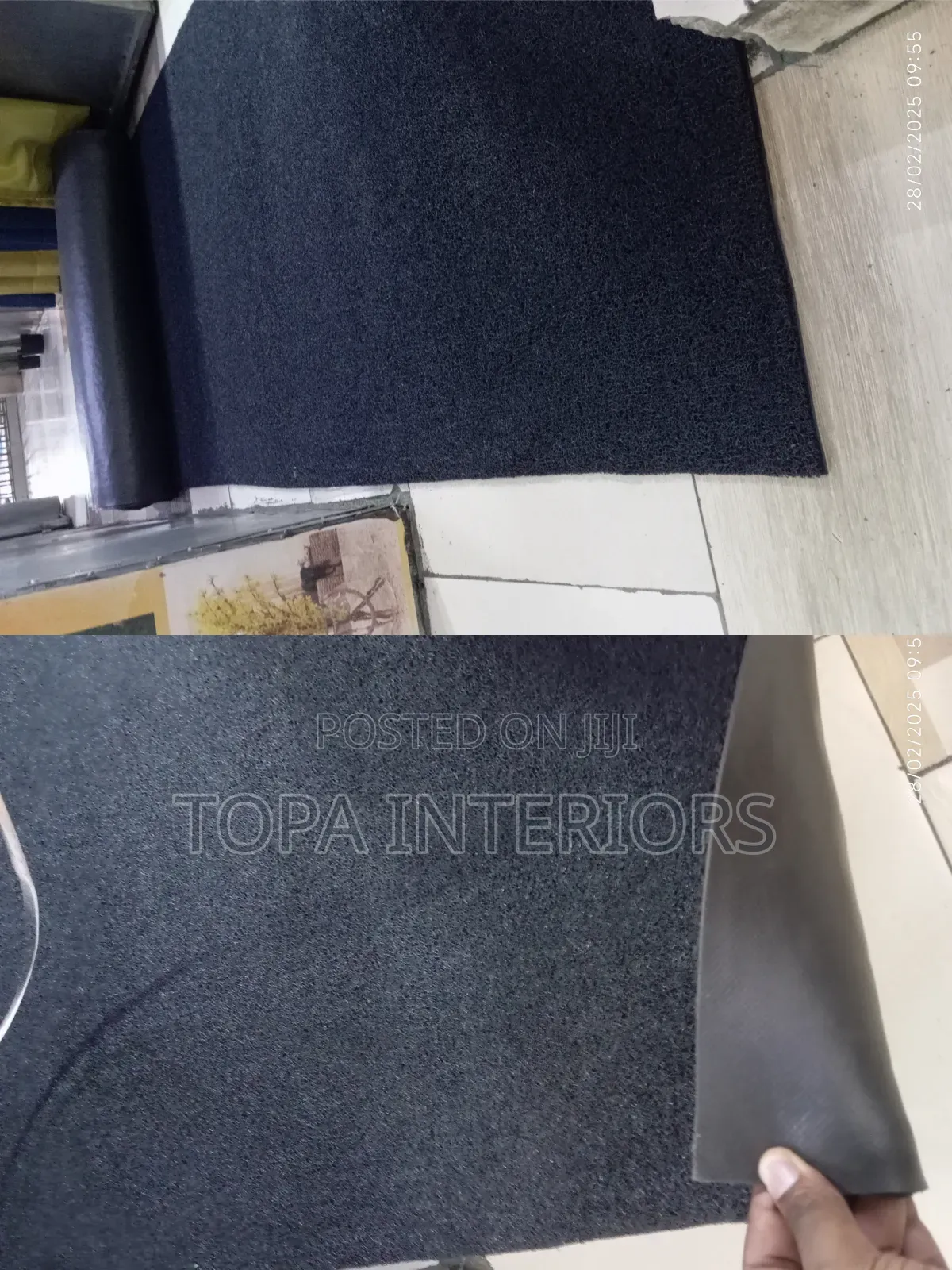 PVC Water Resistant Spaghetti Design Black Antislip Mats