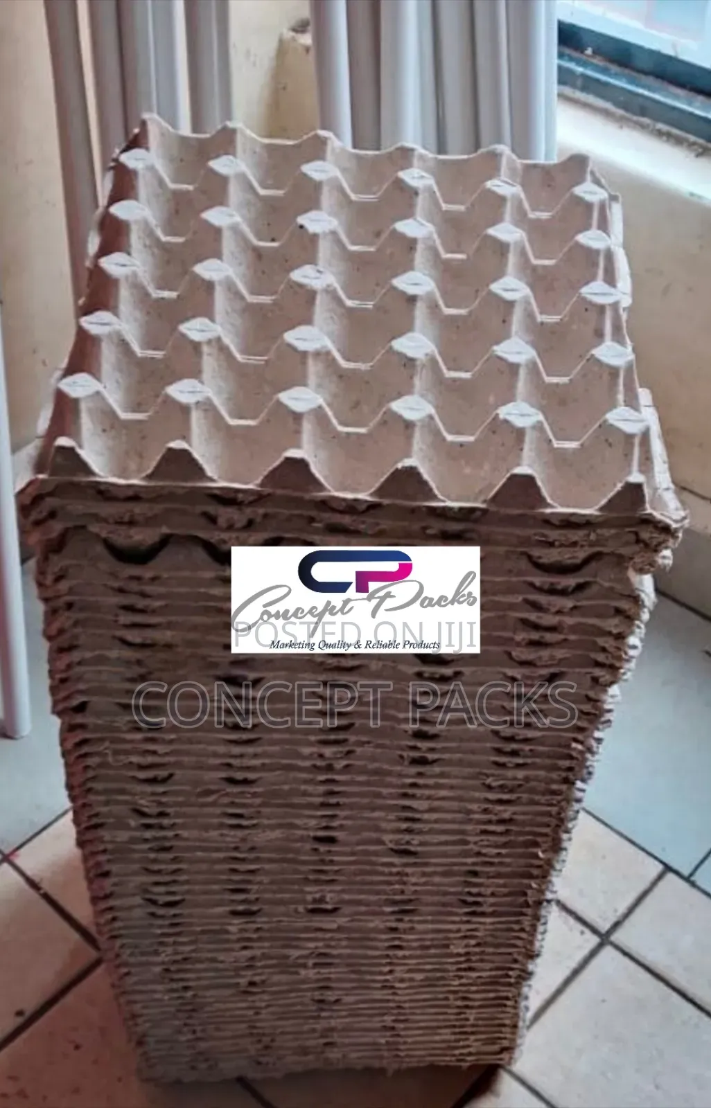 100Pcs Brown Paper Egg Storage Trays.