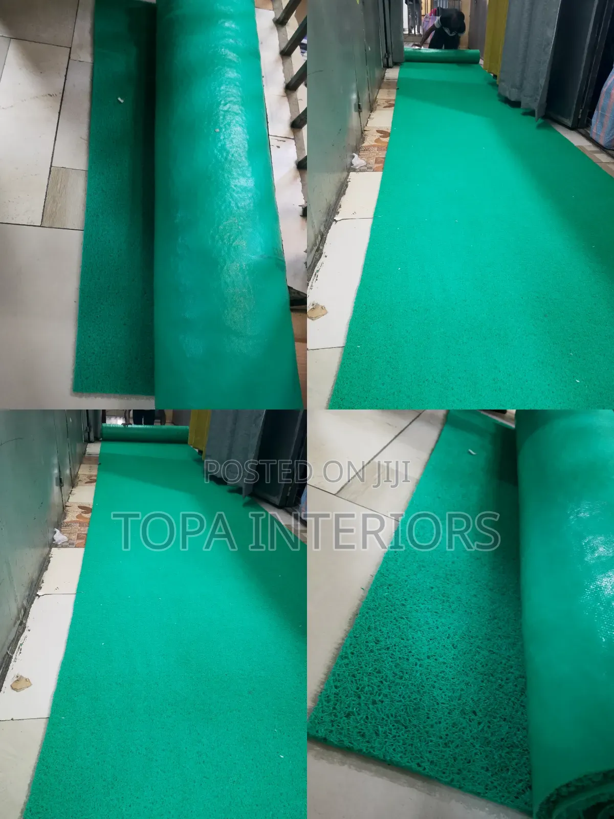 Green Spaghetti Antislip Rubber Outdoor Mats